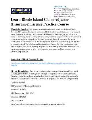 Learn Rhode Island Claim Adjuster (Insurance) License Practice Course
