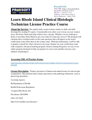 Learn Rhode Island Clinical Histologic Technician License Practice Course