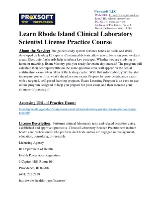 Learn Rhode Island Clinical Laboratory Scientist License Practice Course
