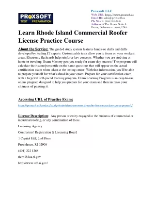 Learn Rhode Island Commercial Roofer License Practice Course