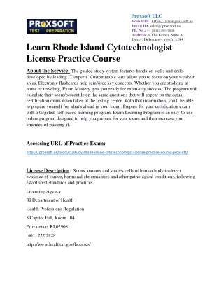 Learn Rhode Island Cytotechnologist License Practice Course