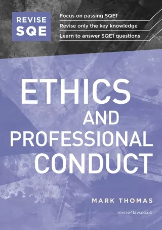 Read ebook [PDF] Revise SQE Ethics and Professional Conduct: SQE1 Revision Guide