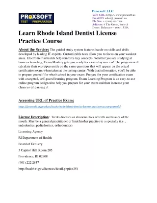 Learn Rhode Island Dentist License Practice Course