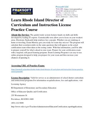 Learn Rhode Island Director of Curriculum and Instruction License Practice Cours