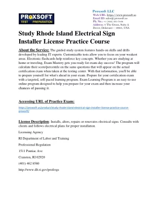 Study Rhode Island Electrical Sign Installer License Practice Course