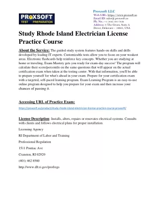 Study Rhode Island Electrician License Practice Course