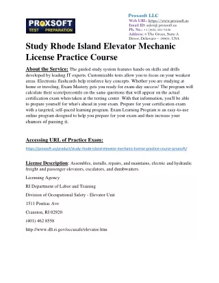 Study Rhode Island Elevator Mechanic License Practice Course