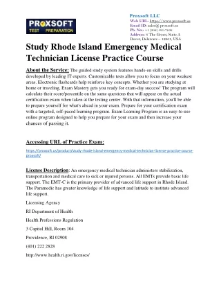Study Rhode Island Emergency Medical Technician License Practice Course
