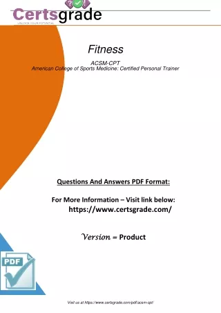 Latest ACSM-CPT Fitness Certification 2023 Practice Test PDF Dumps Q and A