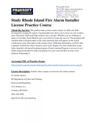 Study Rhode Island Fire Alarm Installer License Practice Course
