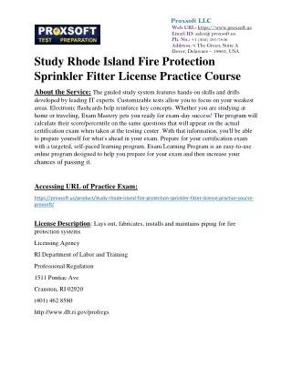 Study Rhode Island Fire Protection Sprinkler Fitter License Practice Course