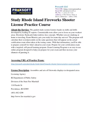 Study Rhode Island Fireworks Shooter License Practice Course