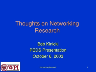 Thoughts on Networking Research