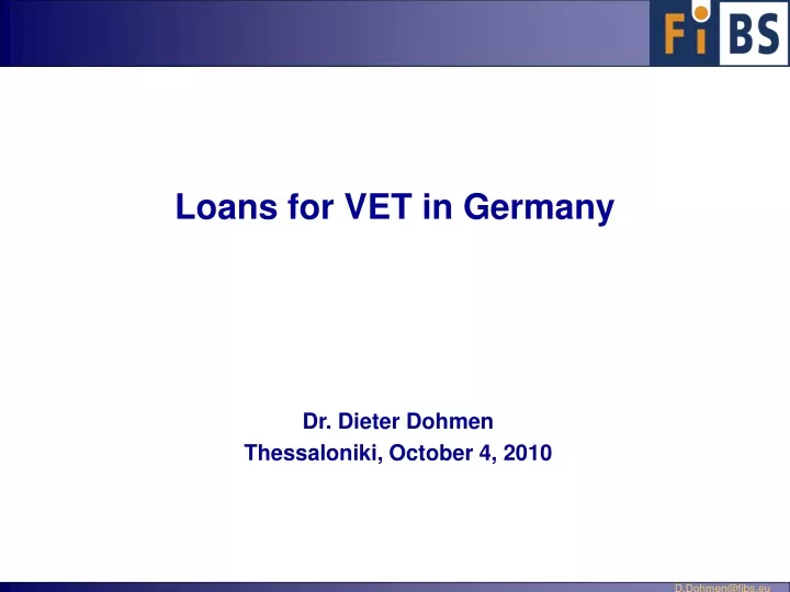 loans for vet in germany