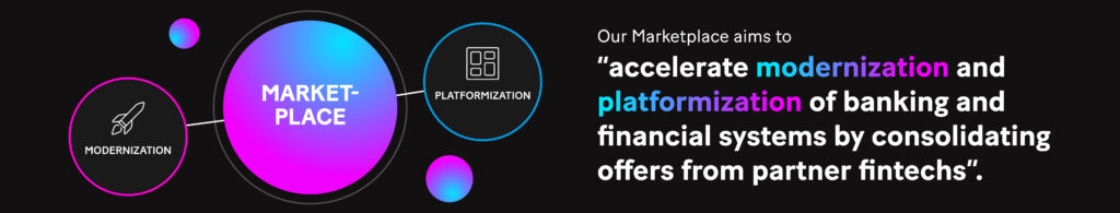 Image: Our Marketplace aims to “accelerate modernization and platformization of banking and financial systems by consolidating offers from partner fintechs”.