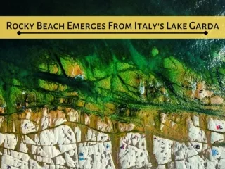Rocky beach emerges from Italy's Lake Garda